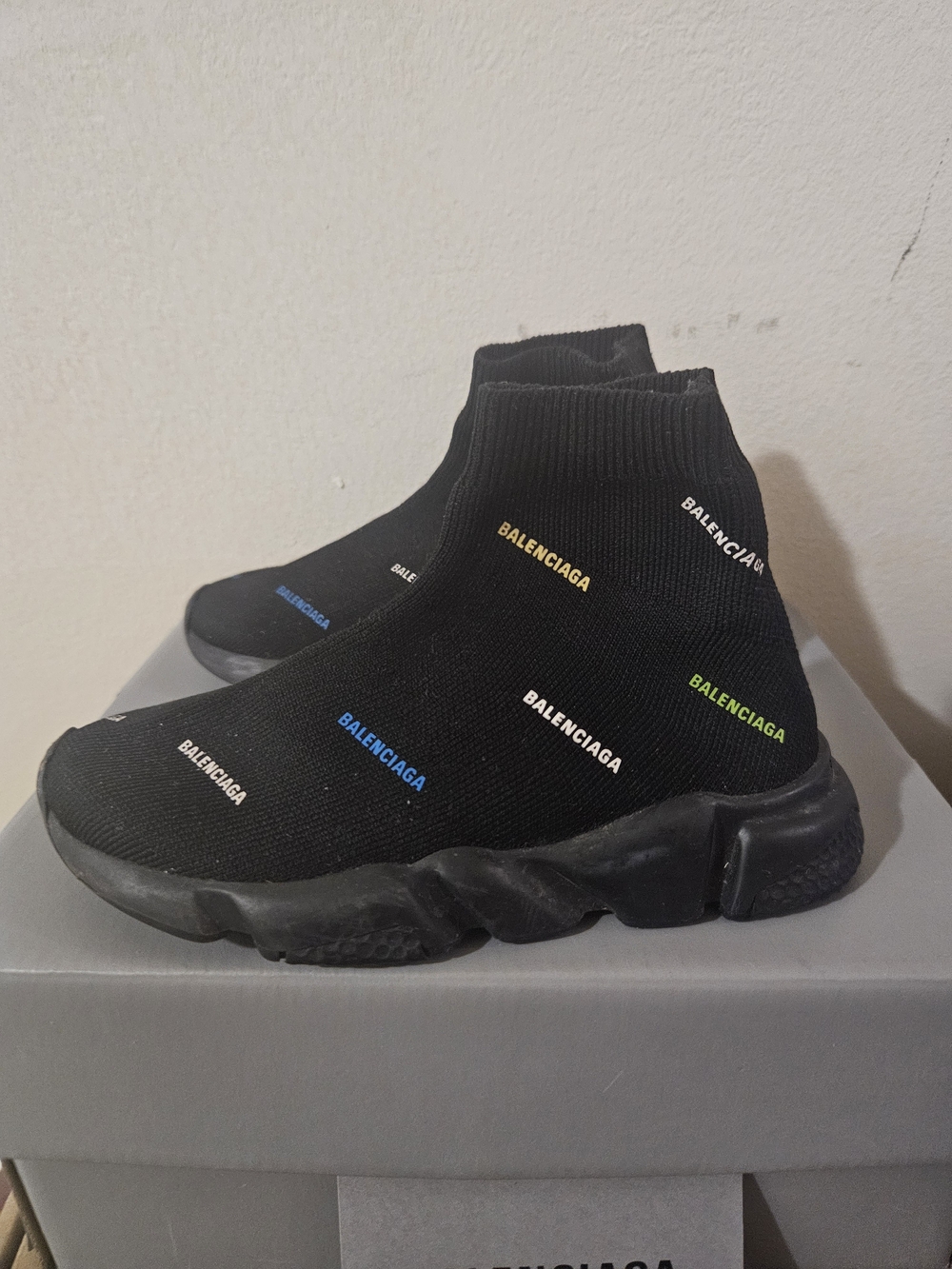 Balenciaga Speed LT sneakers Recycled Knit All over Multicolor/ Black size 25-26